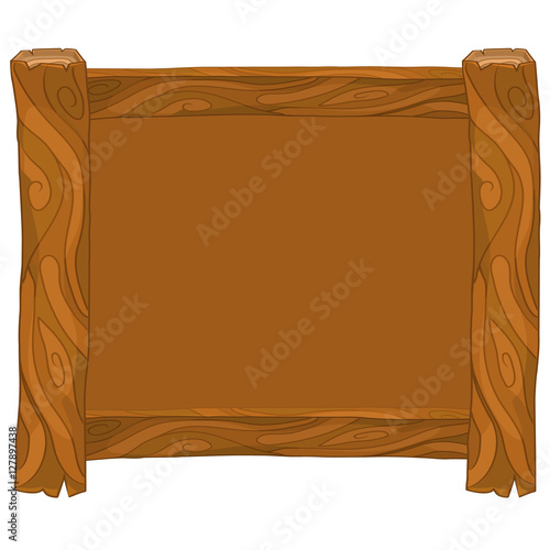 "Light brown wooden frame on white background" Stock image and royalty