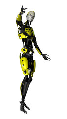 3D Rendering Robot on White