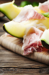 Fresh melon and spanish hamon