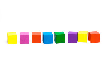 colored children cubes on  white isolated background