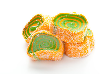 Tasty Turkish delight isolated on white