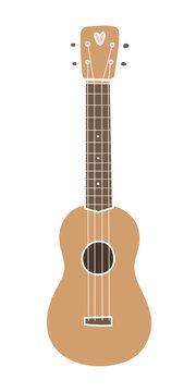 Ukulele, hawaiian guitar. Isolated on white.