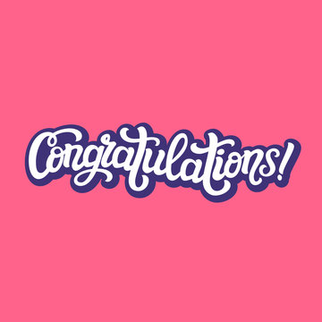 Congratulations. Hand lettering typography template