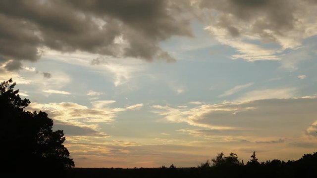 Time lapse of large dynamic clouds rolling by