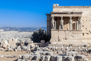 Obraz premium Erechtheum and Caryatides, Acropolis, Athens, Greece