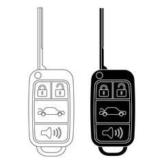 Obraz premium Car key outline illustration