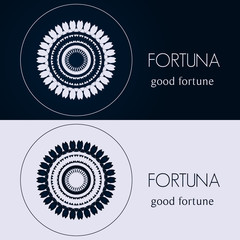Fototapeta premium Vector design templates in blue and grey colors. Creative mandala logo, icon, emblem, symbol. For business, invitation, wedding, banner , flyer or greeting cards.