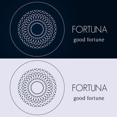 Vector design templates in blue and grey colors. Creative mandala logo, icon, emblem, symbol. For business, invitation, wedding, banner , flyer or greeting cards.