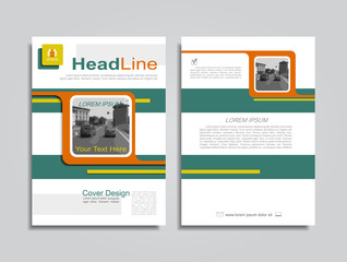 Brochure design layout with place for your data.