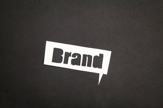 The word Brand in speech bubble