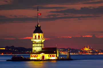 Maiden's Tower in istanbul, Turkey.