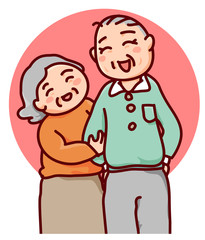 仲良しの老夫婦