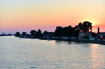 Fototapeta premium Sulina river branch at sunset