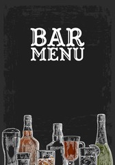 Template for Bar menu alcohol drink. - obrazy, fototapety, plakaty