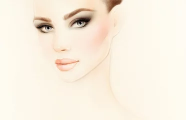 Photo sur Plexiglas Visage aquarelle Portrait de femme. Illustration de mode