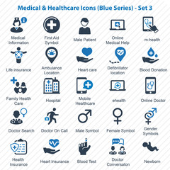 Medical & Healthcare Icons (Blue Series) - Set 3
