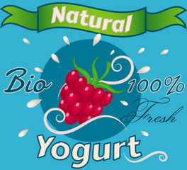 Natural berry Yogurt Vector