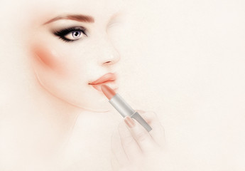 Fototapeta premium Woman portrait. Fashion illustration