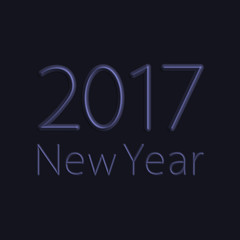 Happy new year 2017, vector illustration.