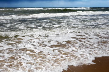 View of the Baltic Sea before the storm in the winter.