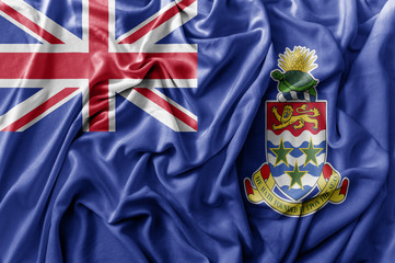 Ruffled waving Cayman Islands flag