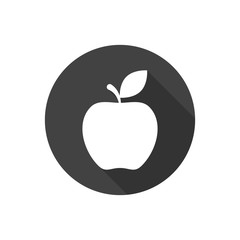 Apple logo badge, label or emblem, vector isolated black symbol.