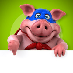 Naklejka premium Fun pig - 3D Illustration