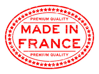 Grunge red premium quality made in France rubber stamp
