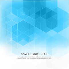 Vector Abstract geometric background Blue hexagon shape
