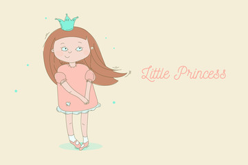 Creative little princess vector illustration or print or background