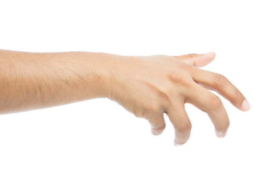 Empty Man Hand On White Background