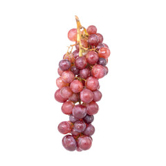 group of fresh red grape isolated on white background