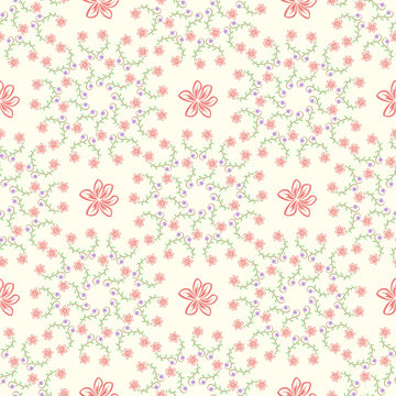 Color floral pattern with flowers