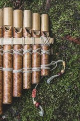 Pan flute on the grass