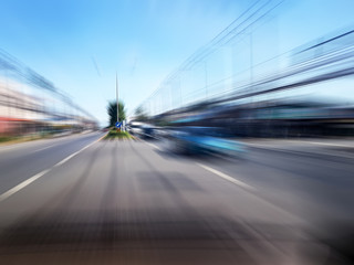 Plakat road in motion blur