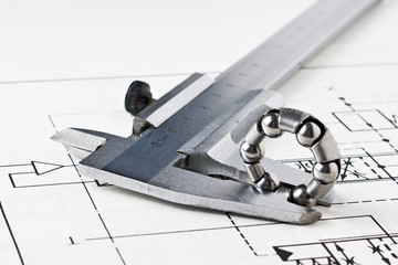 mechanical scheme and calipers