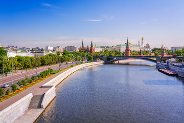 View of the Moscow Kremlin with Big Stone Bridge