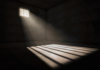 Light in prison cell - obrazy, fototapety, plakaty