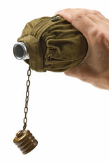 hiking flask in hand