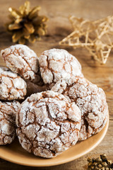 Chocolate crinkle cookies for Chrismas