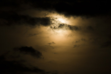 Fototapeta na wymiar Moon and clouds at night.