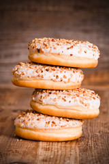 Sweet donuts with sprinkles.
