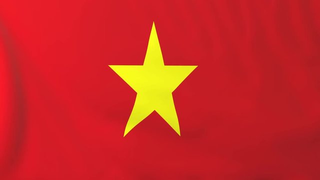 Flag of Vietnam. Rendered using official design and colors. Seamless loop.
