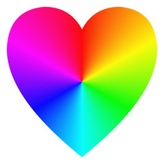 Rainbow gradient happy heart icon template