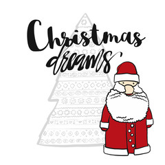 Christmas Dreams greeting Card with Santa