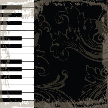 Music event piano template. Background with piano keys.