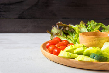 Salad with fresh vegetables