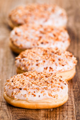 Sweet donuts with sprinkles.