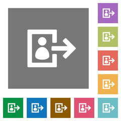 User logout square flat icons