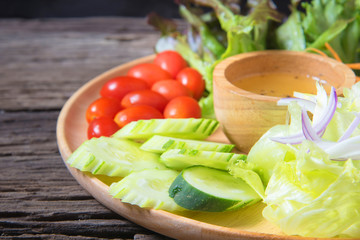 Salad with fresh vegetables